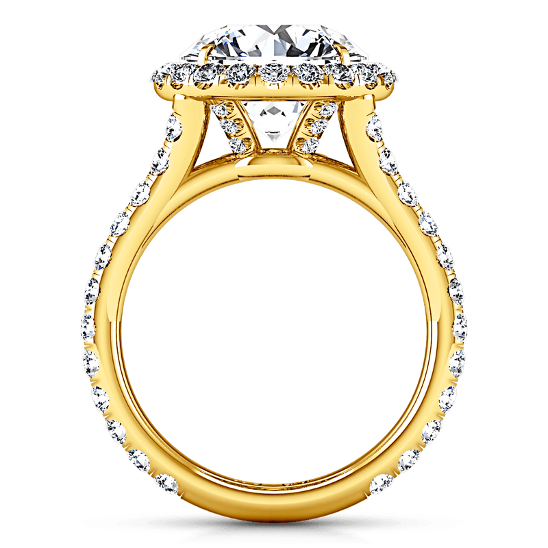 Halo Diamond  Engagement Ring Emotion 14K Yellow Gold