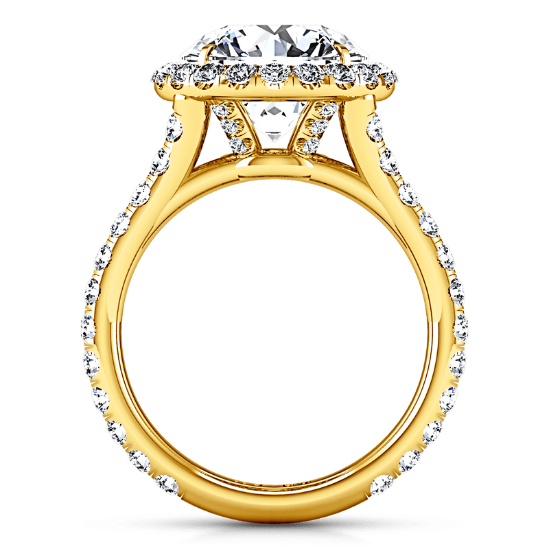Halo Diamond  Engagement Ring Emotion 14K Yellow Gold