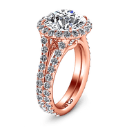 Halo Diamond  Engagement Ring Emotion 14K Rose Gold