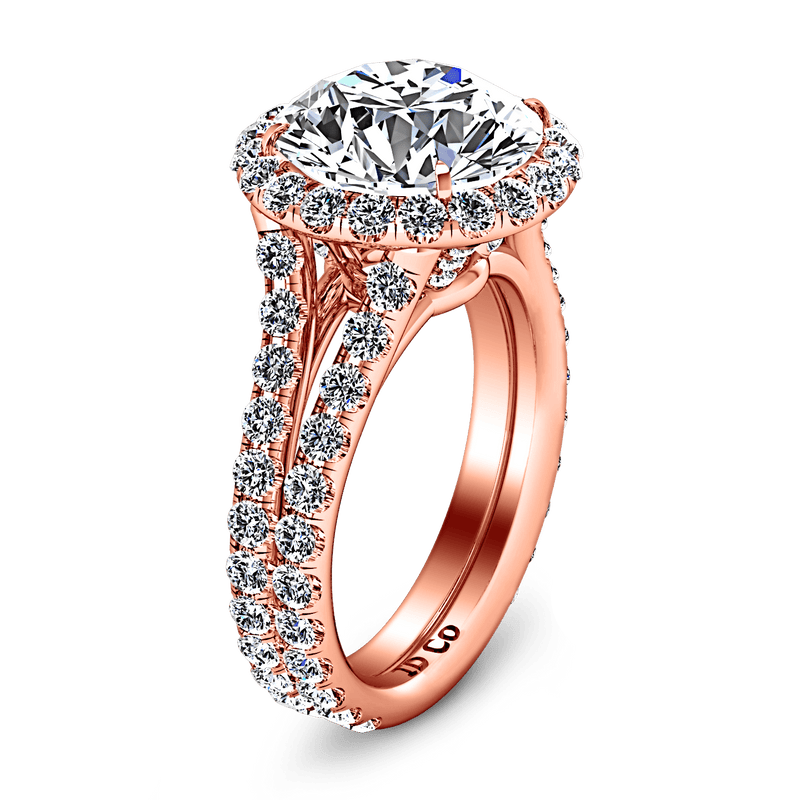 Halo Diamond  Engagement Ring Emotion 14K Rose Gold