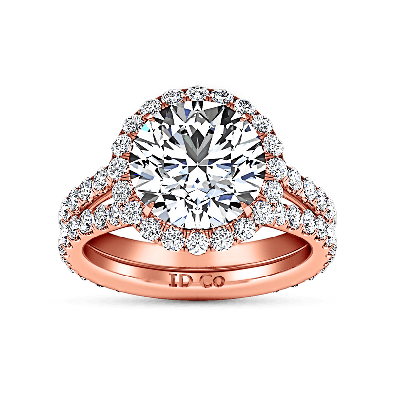 Halo Diamond  Engagement Ring Emotion 14K Rose Gold