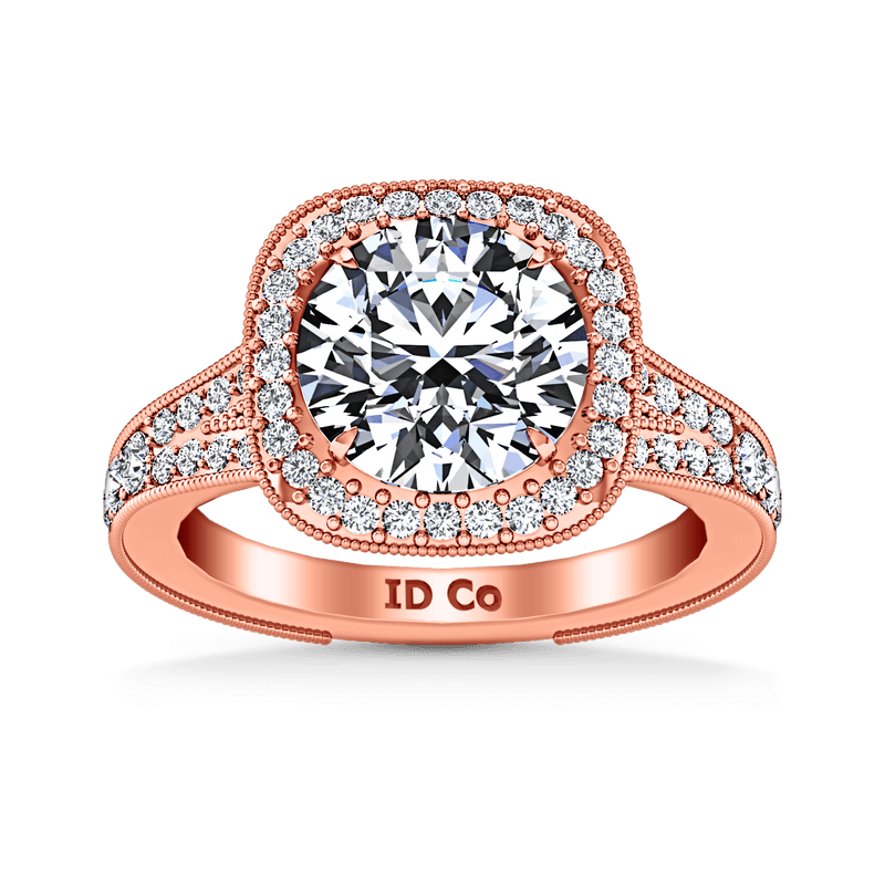 Halo Diamond Engagement Ring Anthea 14K Rose Gold