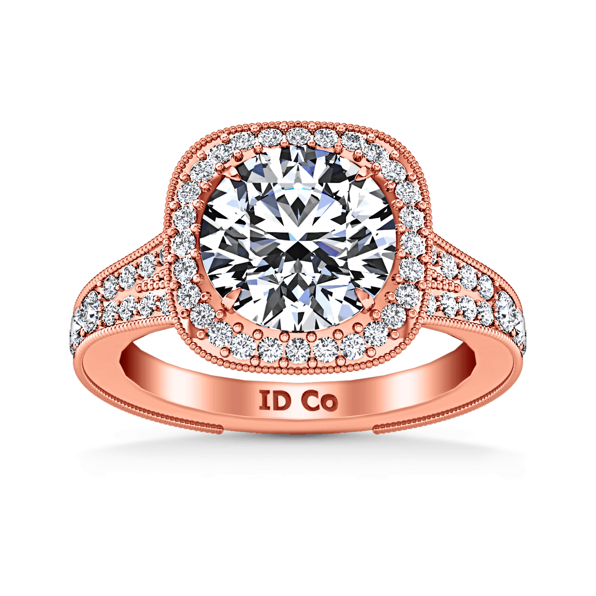 Halo Diamond Engagement Ring Anthea 14K Rose Gold