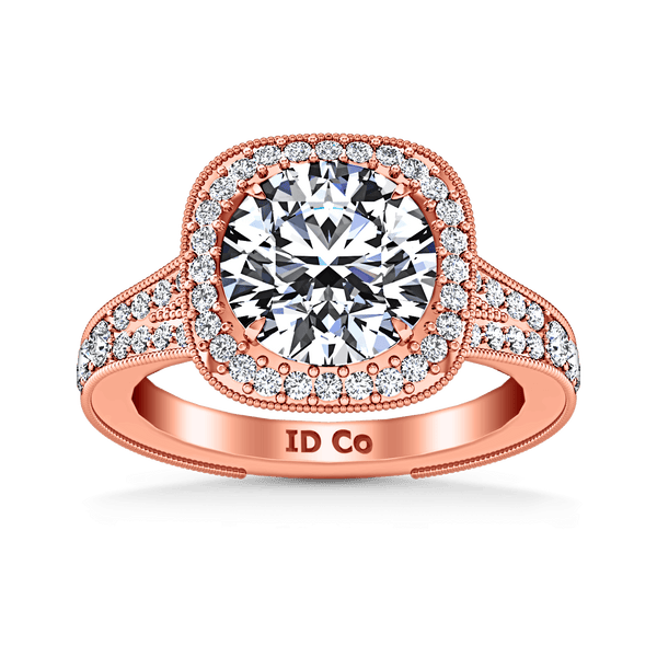 Halo Diamond Engagement Ring Anthea 14K Rose Gold
