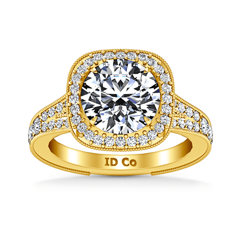 Halo Diamond Engagement Ring Anthea 14K Yellow Gold