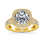 Halo Diamond Engagement Ring Anthea 14K Yellow Gold