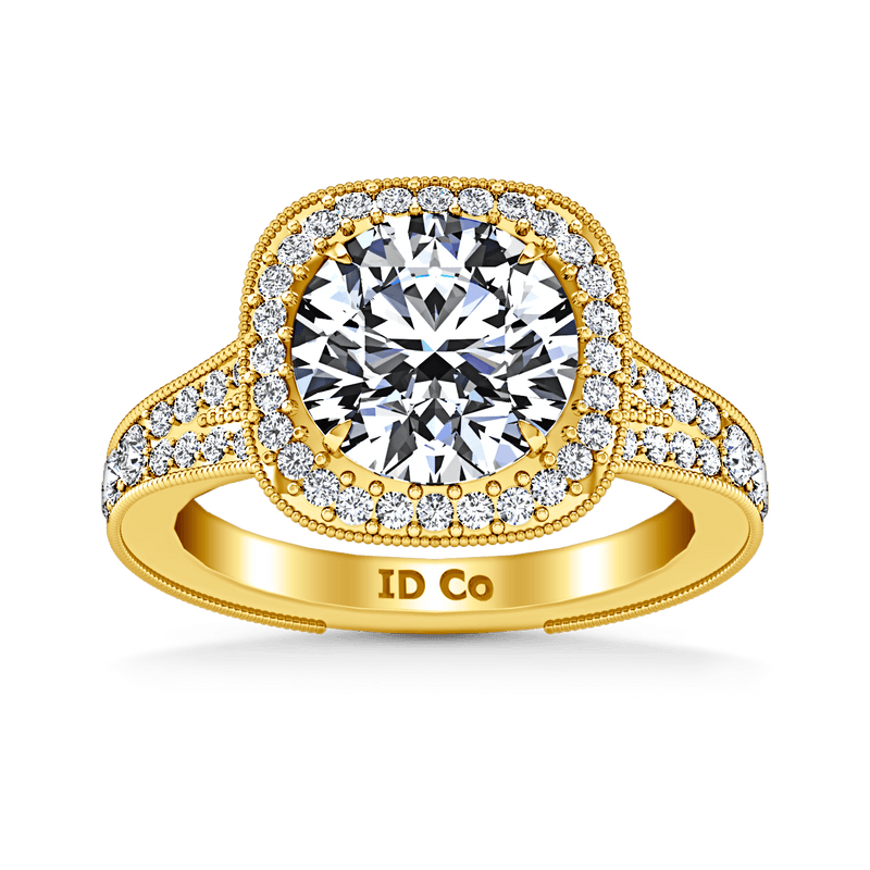 Halo Diamond Engagement Ring Anthea 14K Yellow Gold