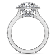 Round Diamond Halo Engagement Ring Anthea 14K White Gold