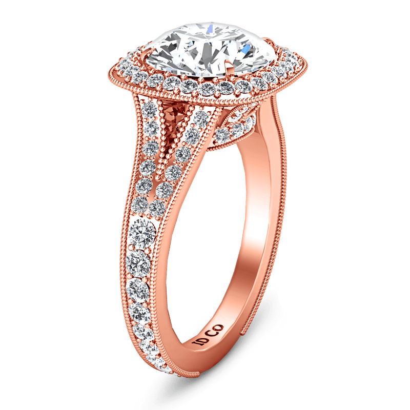 Halo Diamond Engagement Ring Anthea 14K Rose Gold