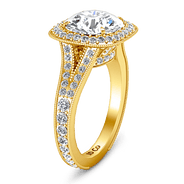 Halo Diamond Engagement Ring Anthea 14K Yellow Gold
