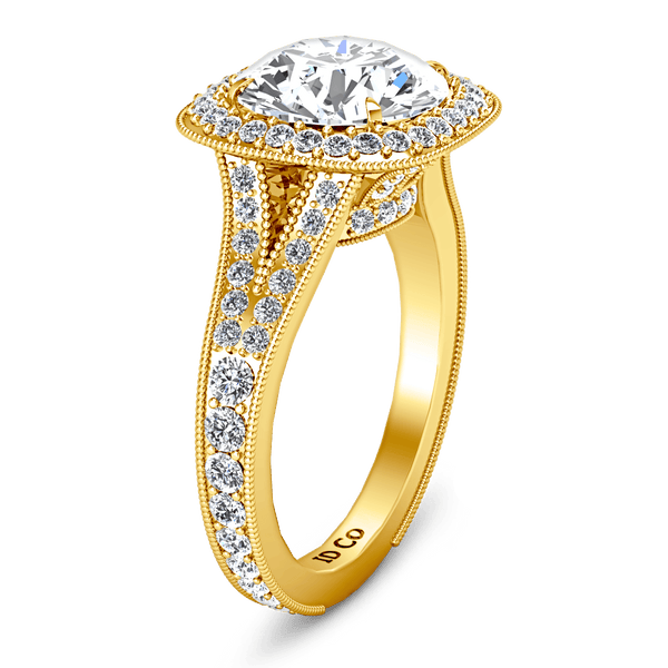 Halo Diamond Engagement Ring Anthea 14K Yellow Gold