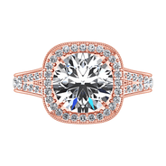 Halo Diamond Engagement Ring Anthea 14K Rose Gold