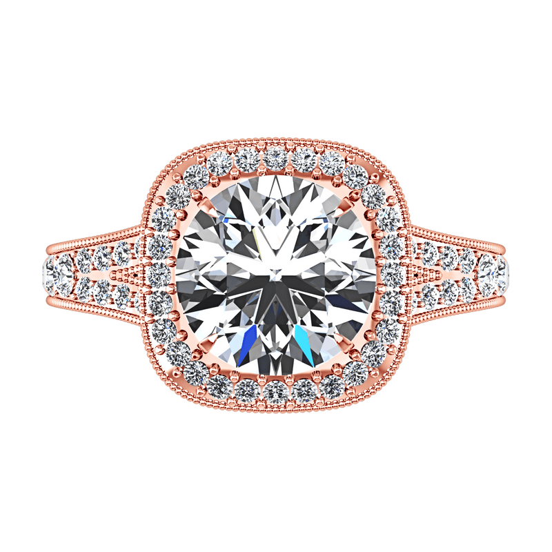 Halo Diamond Engagement Ring Anthea 14K Rose Gold