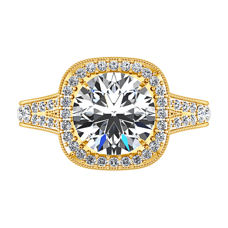 Halo Diamond Engagement Ring Anthea 14K Yellow Gold