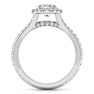 Halo Oval Diamond Engagement Ring Melody 14K White Gold