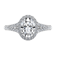 Halo Oval Diamond Engagement Ring Melody 14K White Gold