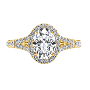 Halo Diamond Oval Engagement Ring Melody 14K Yellow Gold