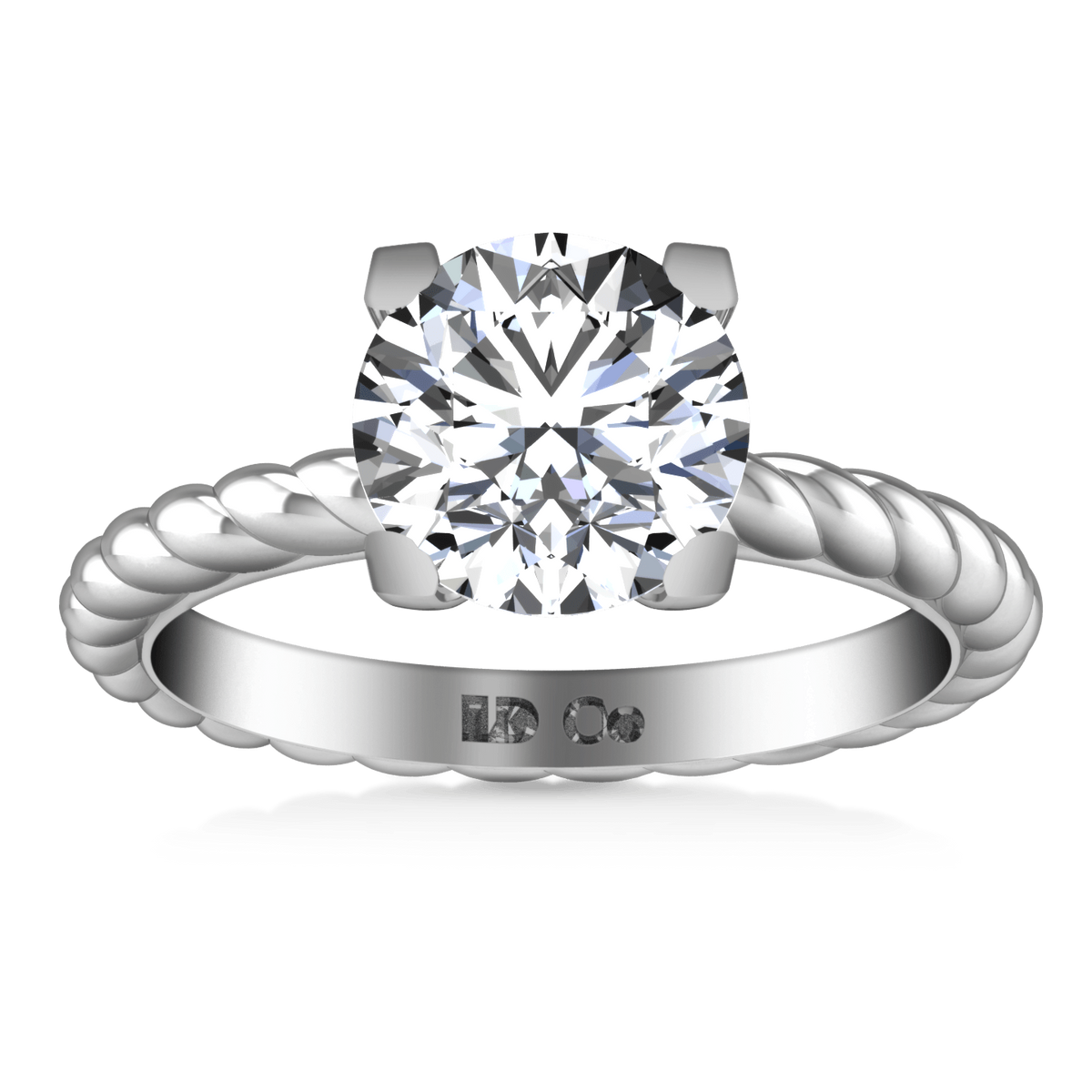 Round Diamond Solitaire Engagement Ring Ellery 14K White Gold