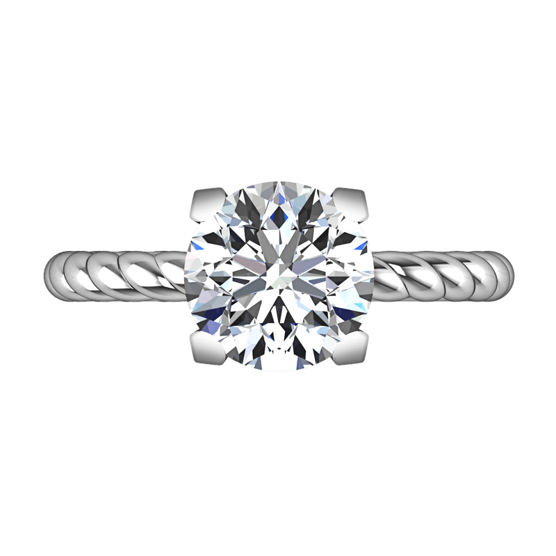Round Diamond Solitaire Engagement Ring Ellery 14K White Gold