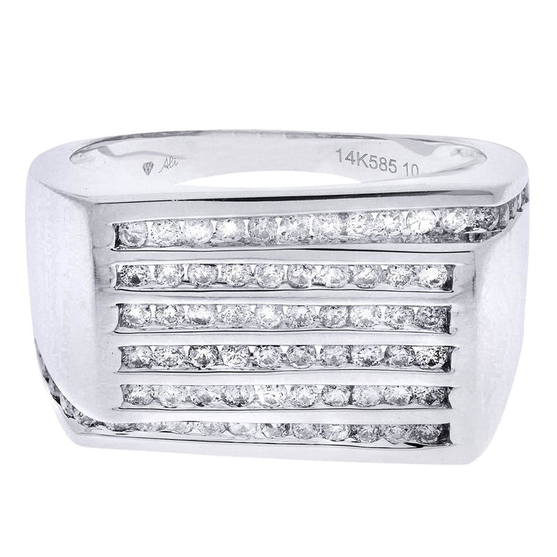 White Gold Mens Diamond Ring| 0.94 Carats| 10.45 Grams