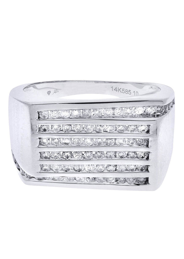 White Gold Mens Diamond Ring| 0.94 Carats| 10.45 Grams