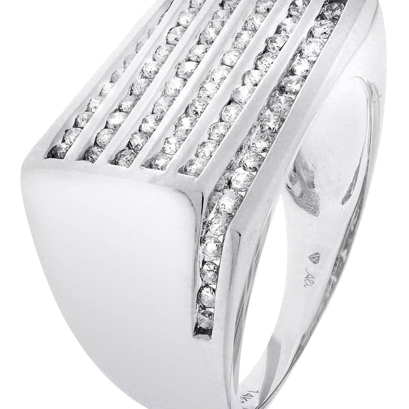 White Gold Mens Diamond Ring| 0.94 Carats| 10.45 Grams
