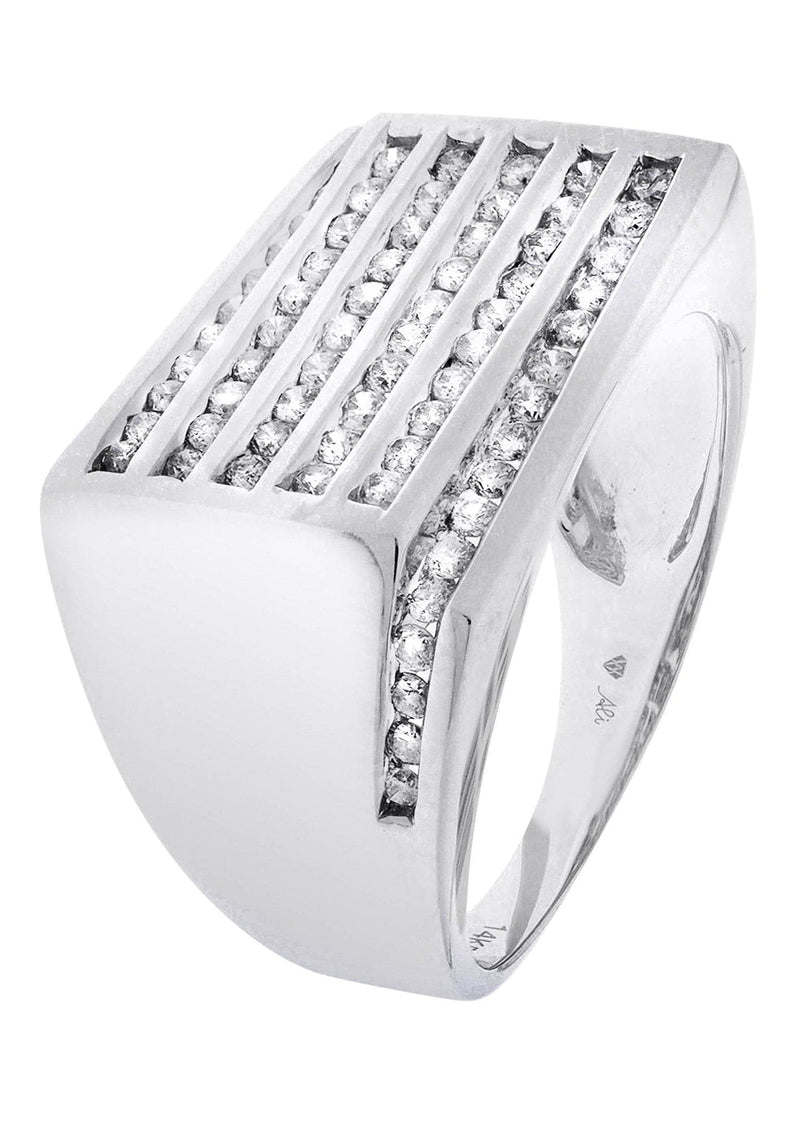 White Gold Mens Diamond Ring| 0.94 Carats| 10.45 Grams