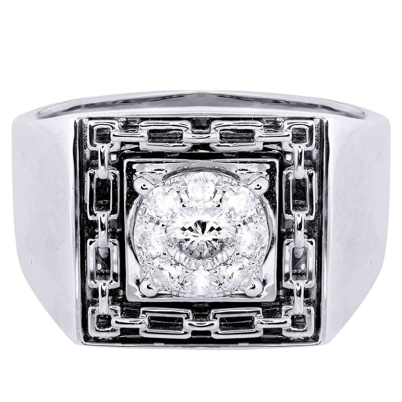 White Gold Mens Diamond Ring| 0.52 Carats| 9.54 Grams