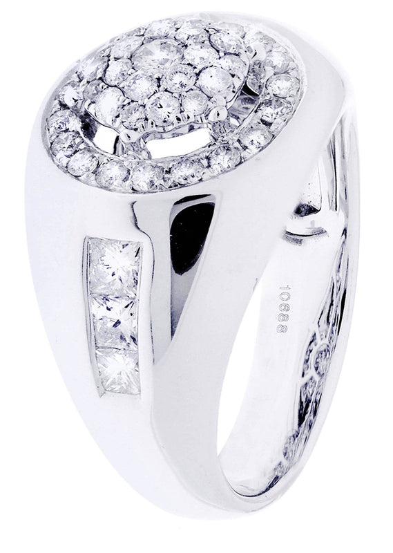 White Gold Mens Diamond Ring| 0.84 Carats| 10.62 Grams