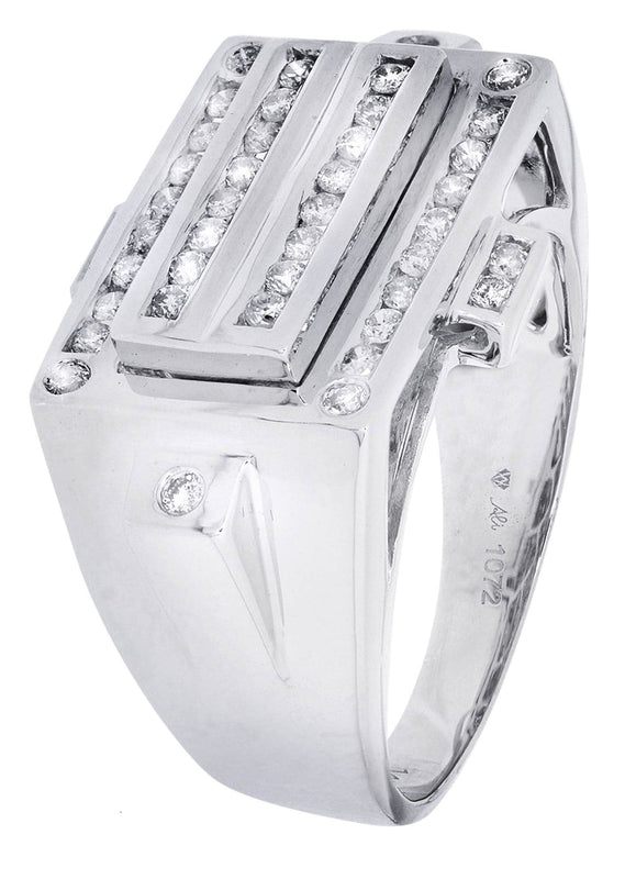 White Gold Mens Diamond Ring| 0.57 Carats| 11.26 Grams