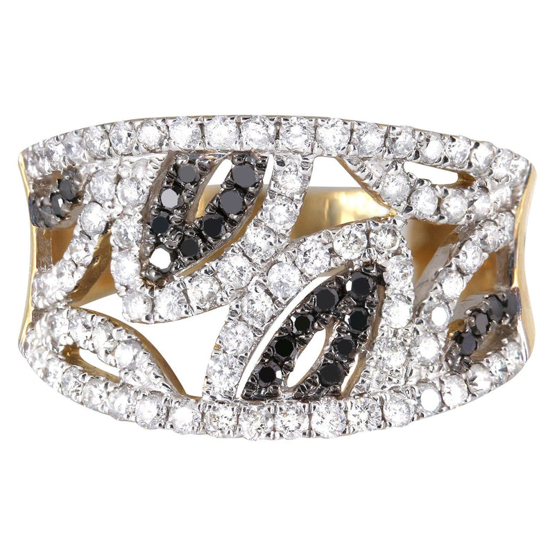 14K Ladies Black Diamond Cocktail Ring | 0.98 Carats | 5.13 Grams