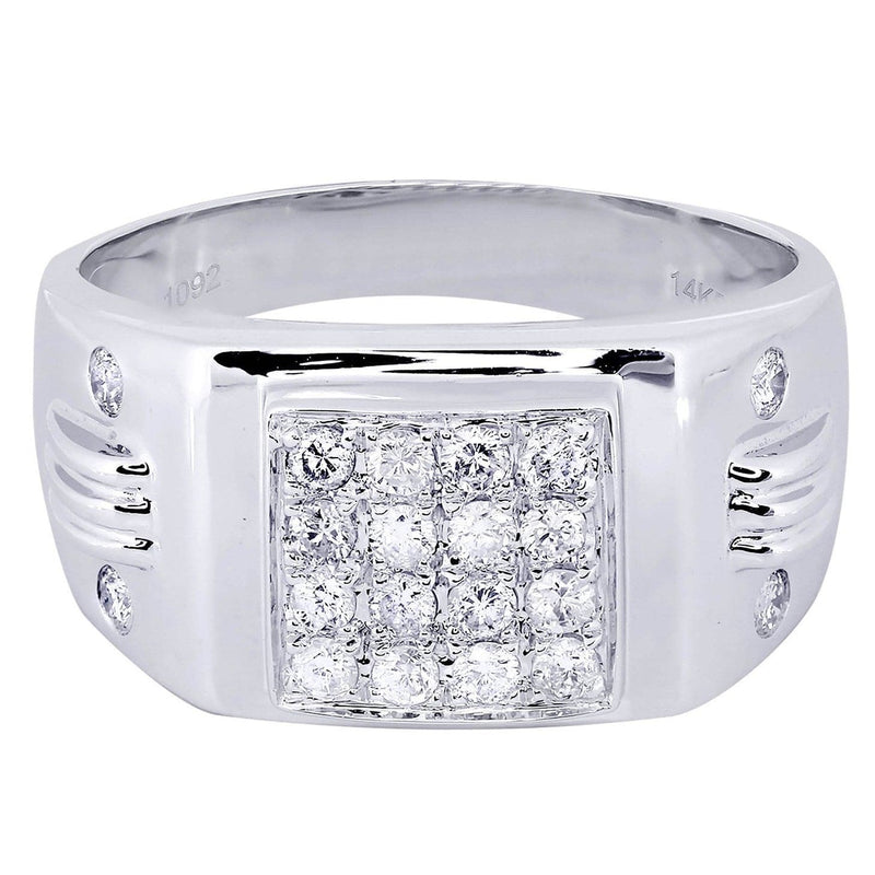 White Gold Mens Diamond Ring| 0.54 Carats| 8.94 Grams