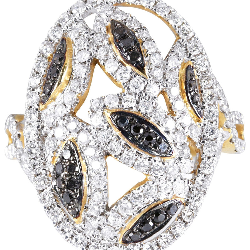 14K Ladies Black Diamond Cocktail Ring | 1.27 Carats  6.13 Grams