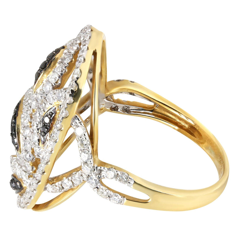 14K Ladies Black Diamond Cocktail Ring | 1.27 Carats  6.13 Grams