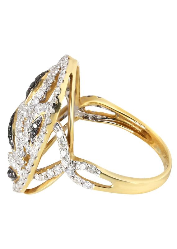 14K Ladies Black Diamond Cocktail Ring | 1.27 Carats  6.13 Grams
