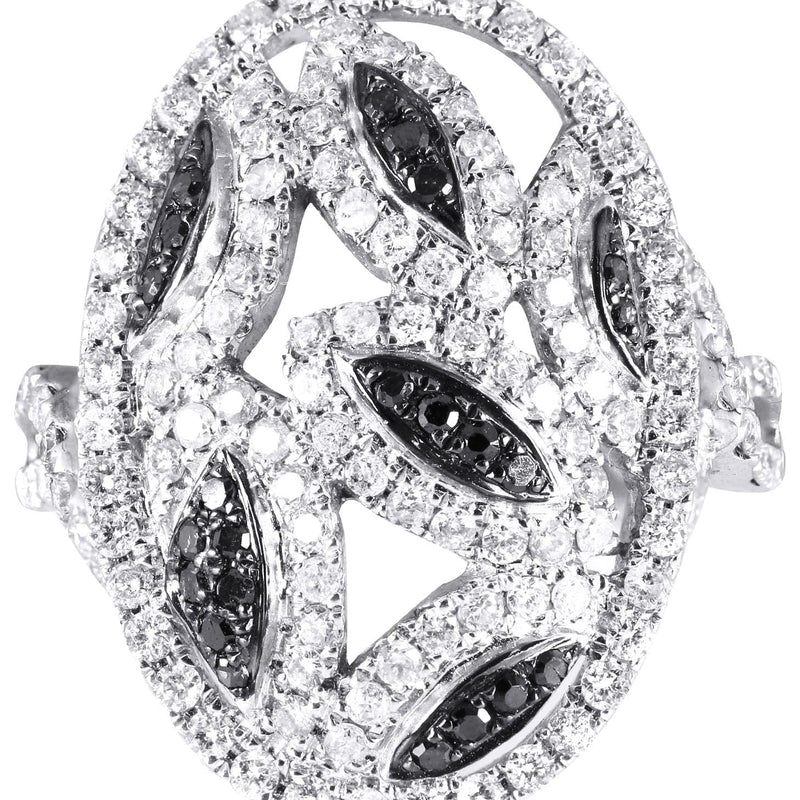 14K Ladies Black Diamond Cocktail Ring | 1.28 Carats | 6.89 Grams