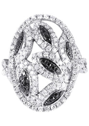 14K Ladies Black Diamond Cocktail Ring | 1.28 Carats | 6.89 Grams
