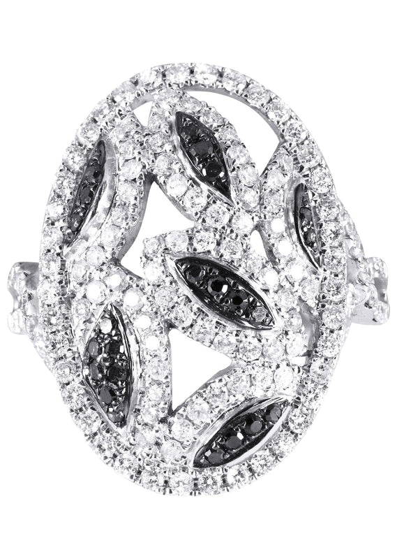 14K Ladies Black Diamond Cocktail Ring | 1.28 Carats | 6.89 Grams
