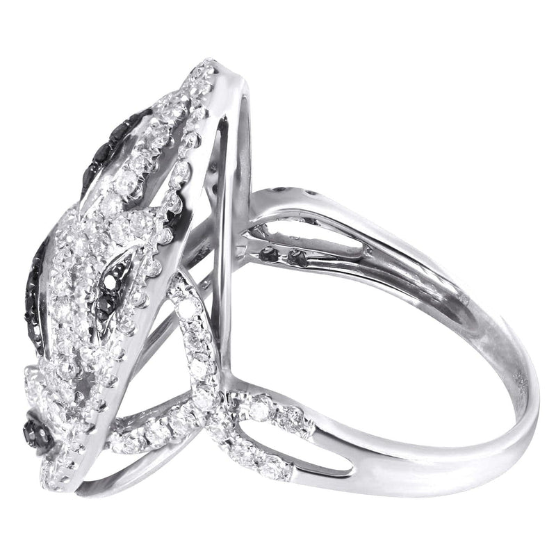 14K Ladies Black Diamond Cocktail Ring | 1.28 Carats | 6.89 Grams