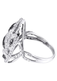 14K Ladies Black Diamond Cocktail Ring | 1.28 Carats | 6.89 Grams