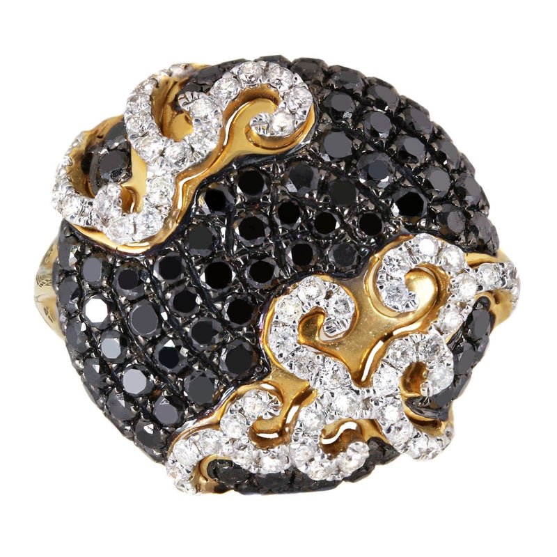 14K Ladies Black Diamond Cocktail Ring | 2.12 Carats | 7 Grams