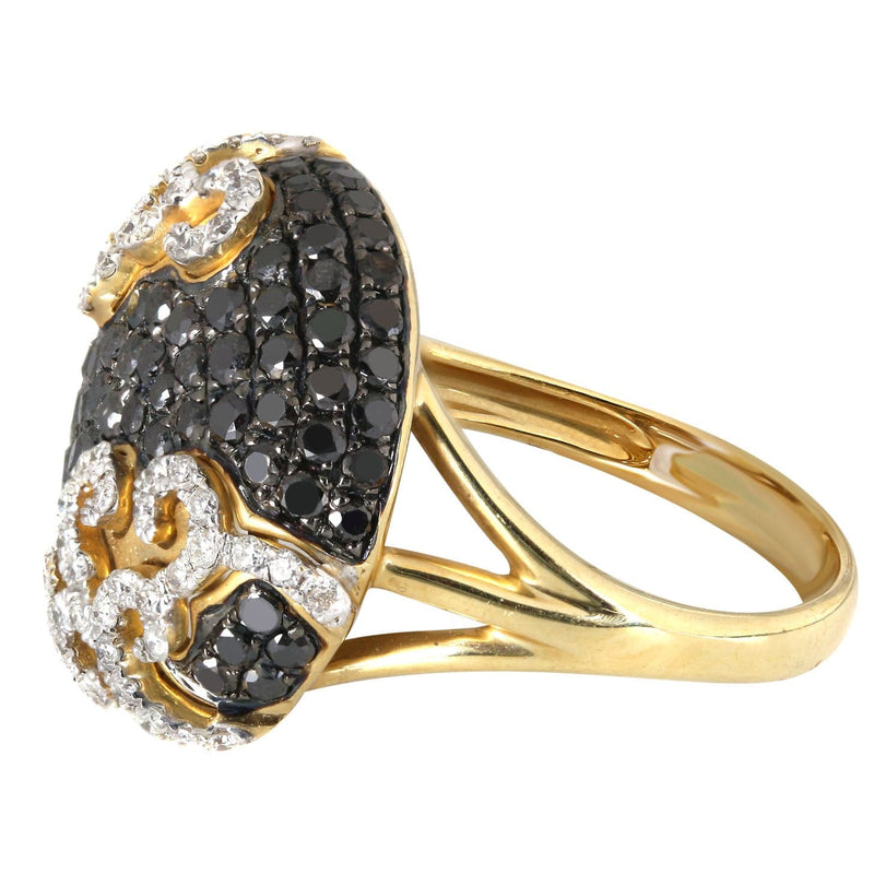 14K Ladies Black Diamond Cocktail Ring | 2.12 Carats | 7 Grams