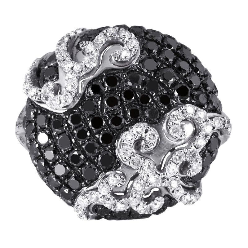 14K Ladies Black Diamond Cocktail Ring | 2.10 Carats | 6.75 Grams