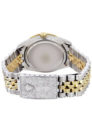 Iced Out Rolex Datejust 36 MM | Two Tone | 10 Carats of Diamonds | Full Diamond Arabic Diamond Dial