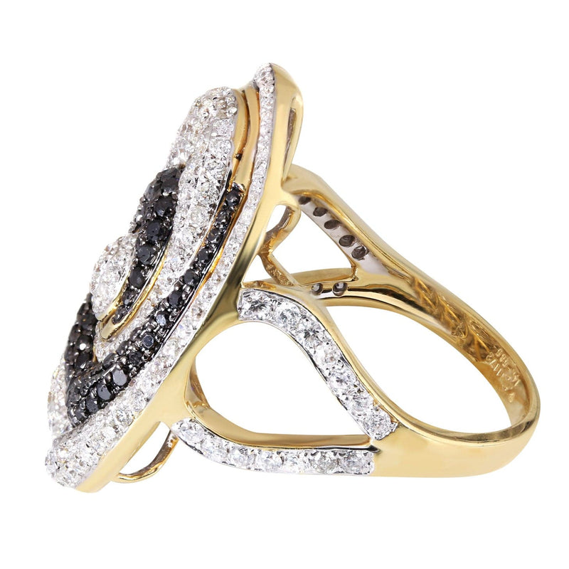 14K Ladies Black Diamond Cocktail Ring | 2.16 Carats | 9.47 Grams