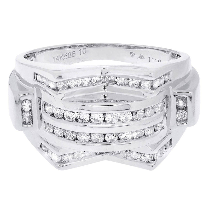White Gold Mens Diamond Ring| 0.86 Carats| 11.02 Grams