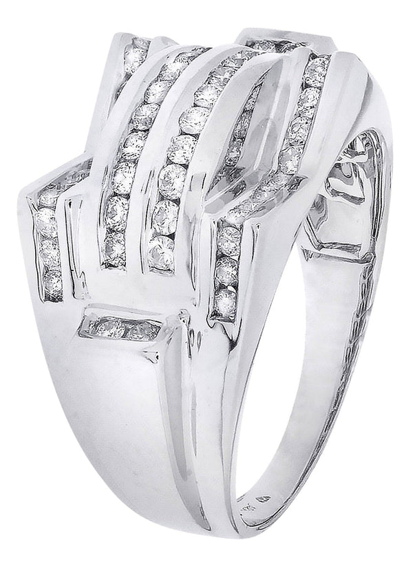 White Gold Mens Diamond Ring| 0.86 Carats| 11.02 Grams