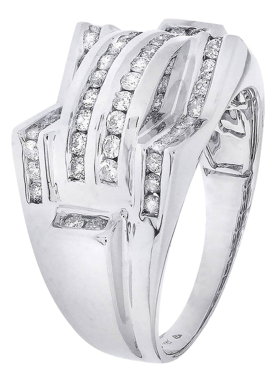 White Gold Mens Diamond Ring| 0.86 Carats| 11.02 Grams