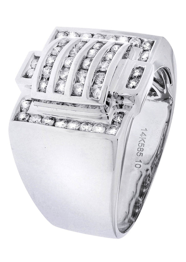 White Gold Mens Diamond Ring| 0.75 Carats| 12.73 Grams