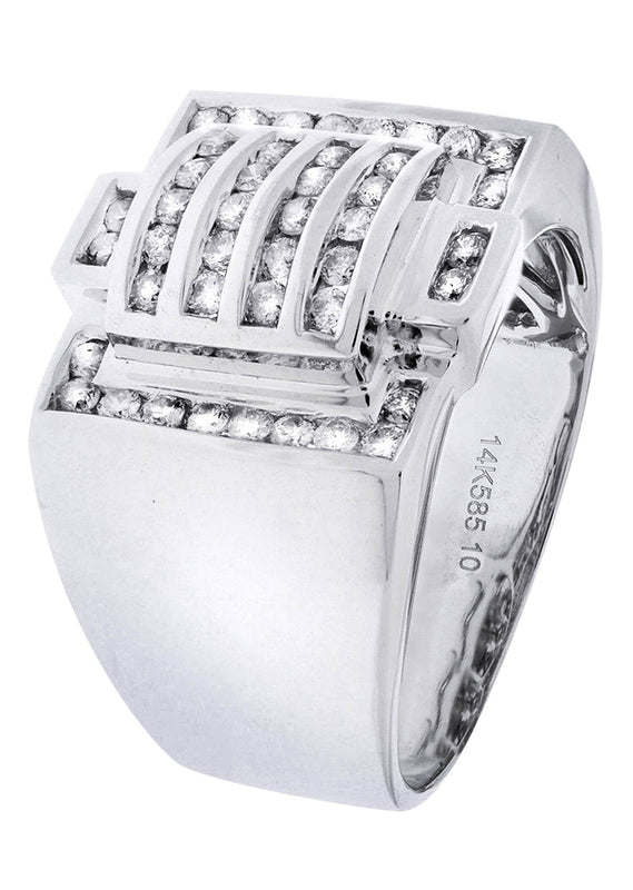 White Gold Mens Diamond Ring| 0.75 Carats| 12.73 Grams